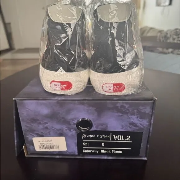 Revenge x Storm High Top Black Flame Sneakers